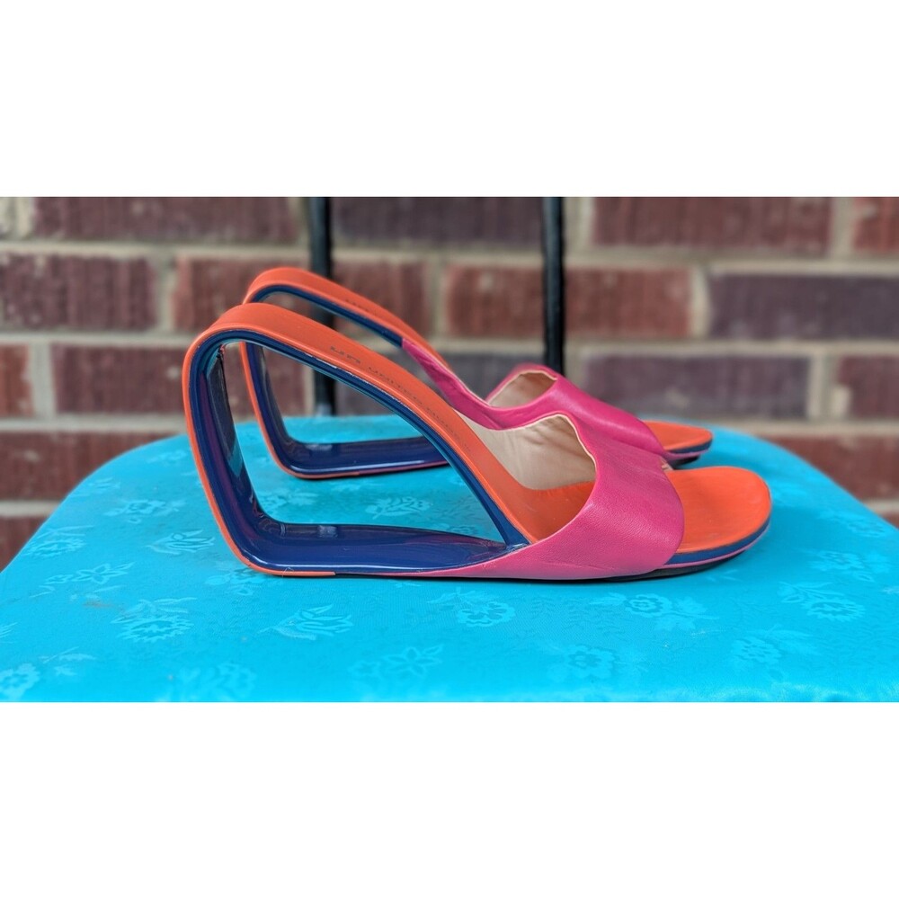 United Nude Loop Mobius Hi Architectural High Heel Sandals-Pink/Orange/Blue-8.5